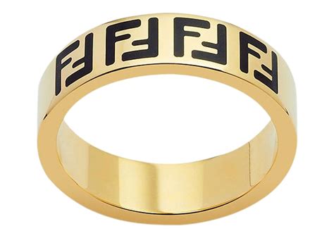 fendi ring goud zwart|Gold .